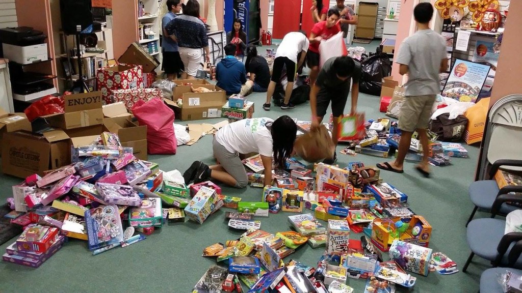 Busy sorting toys at Asia Trend YESS center