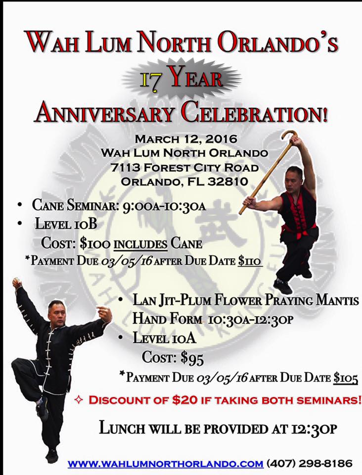 Wah Lum North Orlando's 17 Year Anniversary Celebration