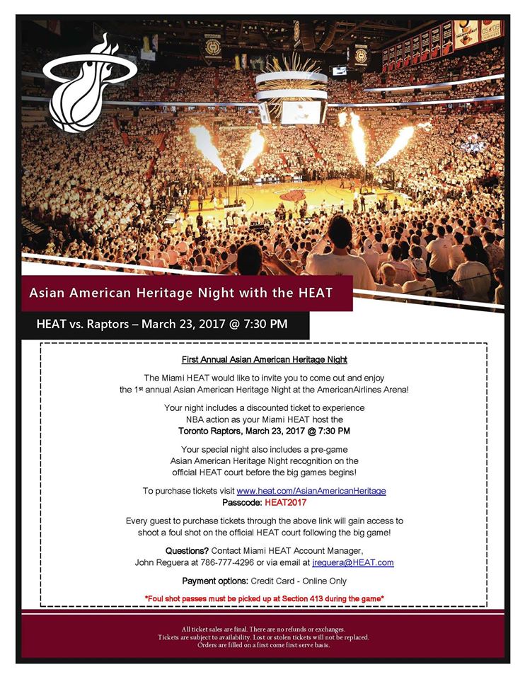 1st Asian American Heritage Night with Heat