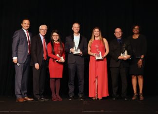 Puxiao Cen, MD Recognized at AdventHealth Medical Staff Annual Dinner Daryl Tol - CEO of AdventHealth Central Florida, Neil Finkler, MD - Chief Medical Officer of AdventHealth Orlando, and Tanya Agard, MD - President of Advent Health Orlando Medical Staff present the AdventHealth Service Standards Values Award to Puxiao Cen, MD (Transplant Cardiologist), Brian Specter, MD (ENT Ear Nose and Throat surgeon), Dr Reina Mayor, MD (Pediatrician), and Raul Castillo, MD (Hematologist and Oncologist).