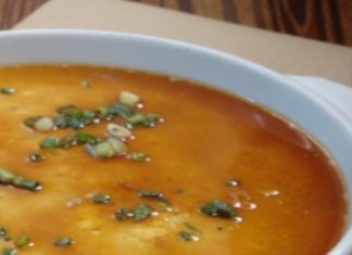 Steamed Savory Egg with Chicken, Shrimp, and Scallions 蒸水蛋