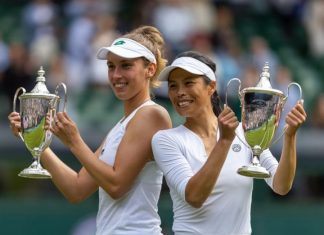 Taiwan’s Hsieh and Belgian partner win Wimbledon women’s doubles Hsieh Su-wei (right) and her Belgian partner Elise Mertens. Image from the Wimbledon Instagram page