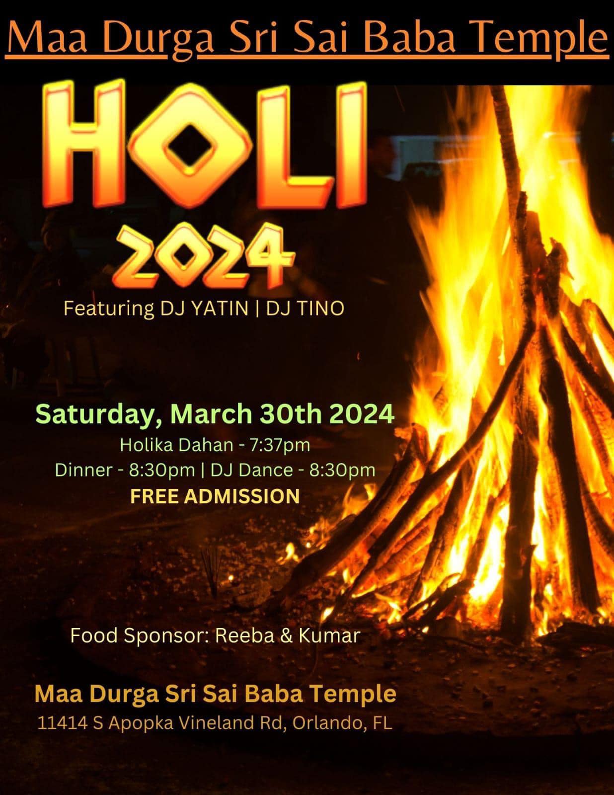 Maa Durga Sri Sai Baba Temple Holi 2024