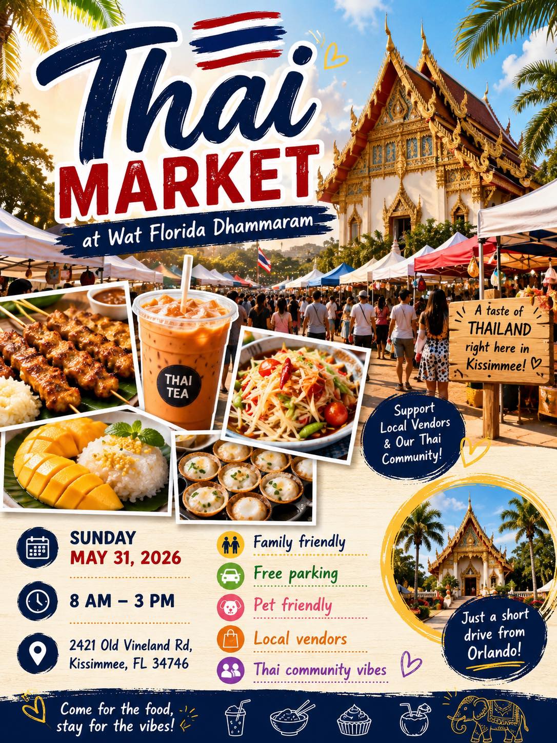 Thai Market at Wat Florida Dhammaram