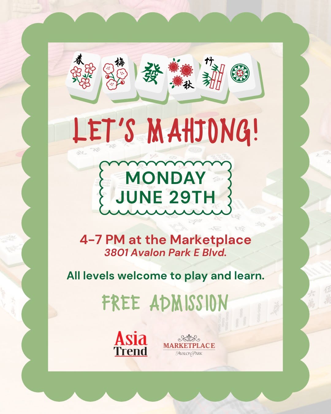 Let’s Mahjong! Marketplace at Avalon Park