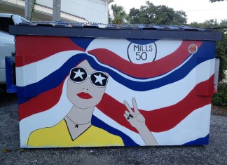 The Mills 50 Dumpster Art Project wins Main Street Award! Artist: Bethany Taylor Myers