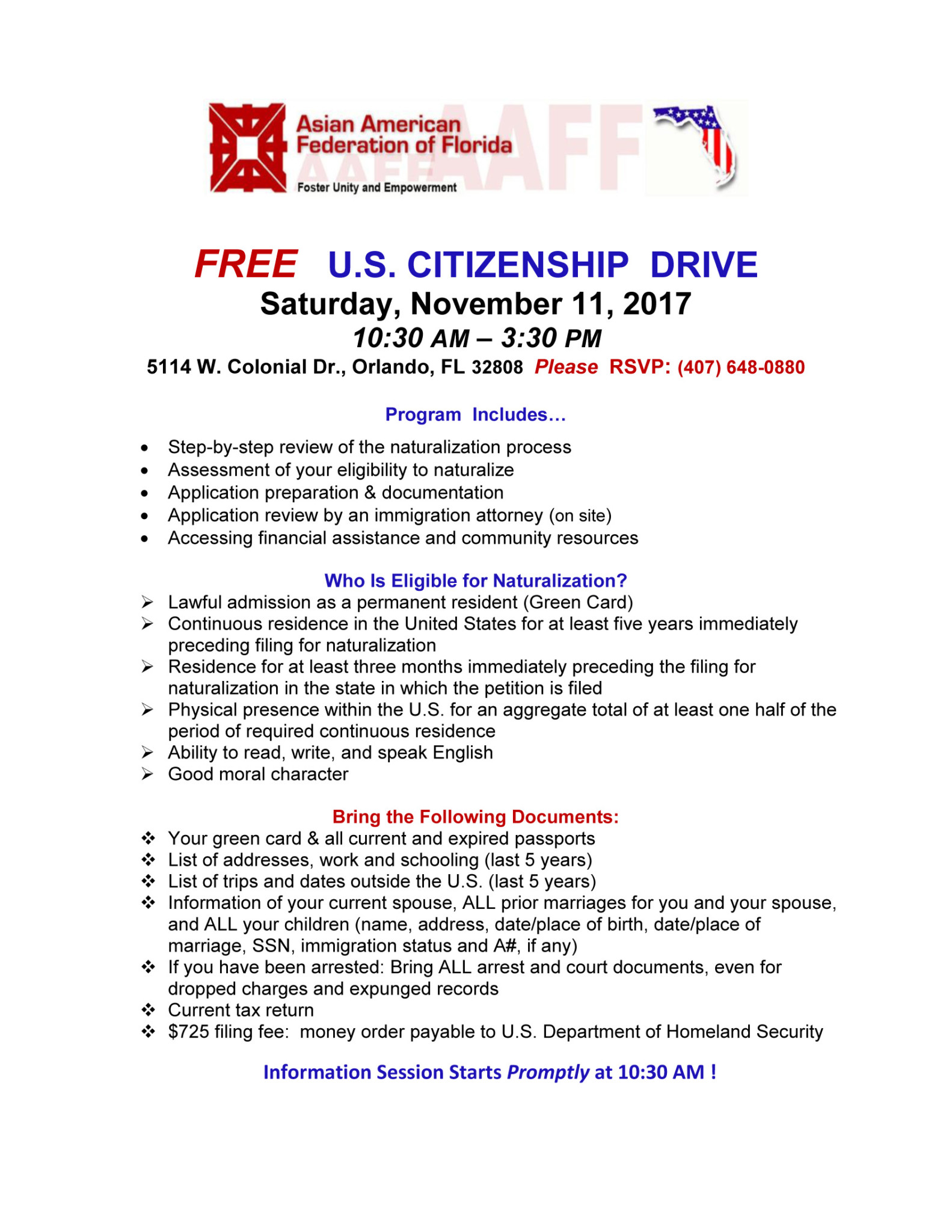 U.S. CITIZENSHIP DRIVE