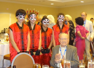 AVG Flying Tigers 74th Annual Reunion Frank Losonsky (1 out of 4 that is still alive from AVG – American Volunteer Group – Flying Tigers) and Jacqueline Collier, Megan Cabana, Anna Chang, and Sydney Cabana