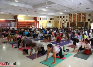 Hundreds in Orlando marked and celebrated the first International Day of Yoga! International Day of Yoga